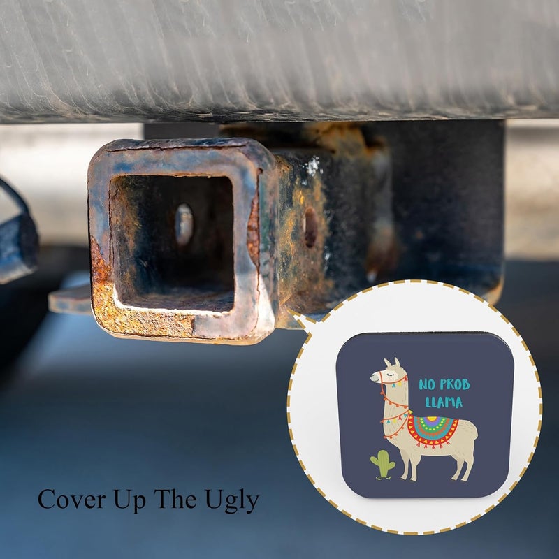 Tnomchey Llama Towing Cover No Prob Llama Motivational Words Cute Alpaca Cactus Rubber Receiver Tube Hitch Plug Hitch Receiver Cover Trailer Hitch Plug for Cars Trucks Accessories - Image 4